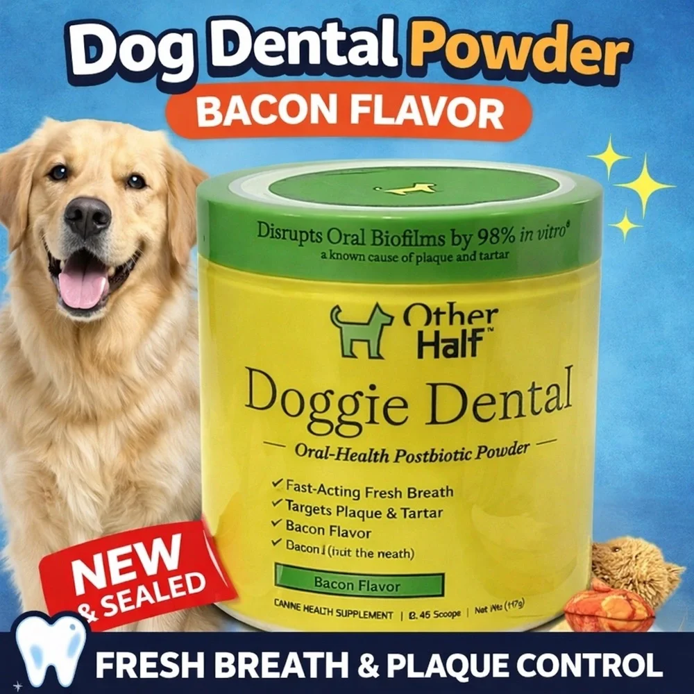 Dog Dental Powder Bacon Flavor Plaque Tartar Fresh Breath Dogs New Oral Health